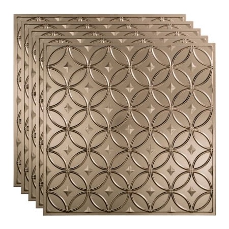Fasade Rings - 23-3/4 X 23-3/4 PVC Lay In Tile In Brushed Nickel - PL8229